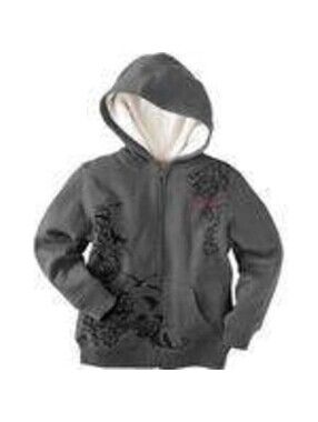 Tony Hawk Winter Jacket 4 Boys Gray Tony Hawk Logo Sherpa Lined Zip Up Hooded